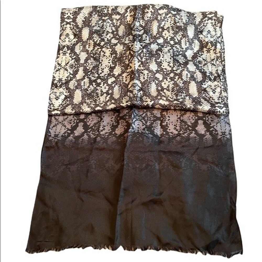 Calvin Klein Python Print Scarf. 100% Silk. Black… - image 2